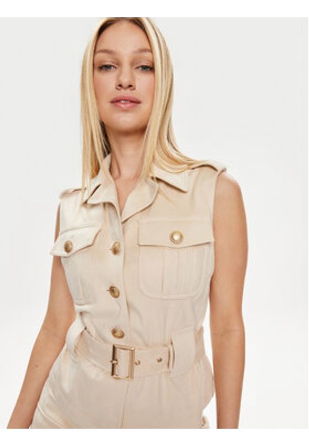 Guess Kamizelka Felisia W4GN55 WG6T0 Beżowy Regular Fit. Kolor: beżowy. Materiał: syntetyk
