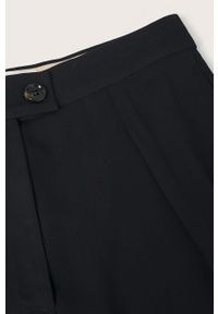 mango - Mango Spodnie damskie kolor czarny proste high waist. Stan: podwyższony. Kolor: czarny. Materiał: włókno #3