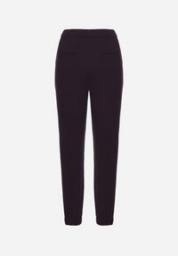Born2be - Granatowe Spodnie Dresowe z Wysokim Stanem i Wiązaniem Elliene. Okazja: na co dzień. Stan: podwyższony. Kolor: niebieski. Materiał: dresówka. Styl: casual