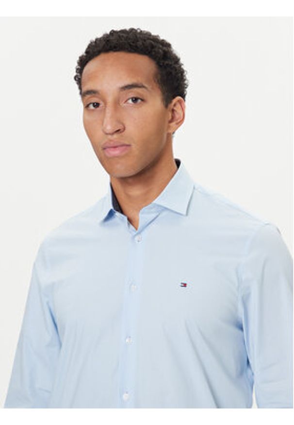 TOMMY HILFIGER - Tommy Hilfiger Koszula MW0MW40524 Błękitny Slim Fit. Kolor: niebieski. Materiał: bawełna