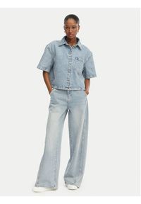 Hugo - HUGO Koszula jeansowa Gesila_1 50559758 Błękitny Relaxed Fit. Kolor: niebieski. Materiał: bawełna #4