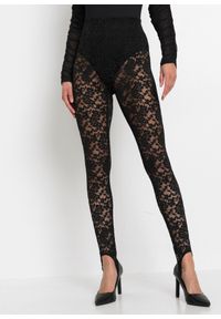 bonprix - Legginsy koronkowe. Kolor: czarny. Materiał: koronka #1