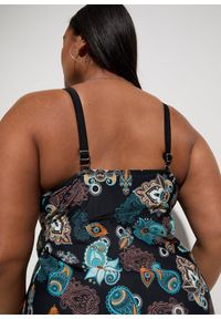 bonprix - Górna część tankini. Kolor: czarny. Materiał: poliamid. Styl: elegancki