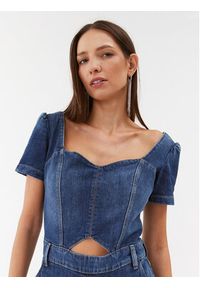 Guess Kombinezon W3YD53 D4H77 Granatowy Regular Fit. Kolor: niebieski. Materiał: jeans #3