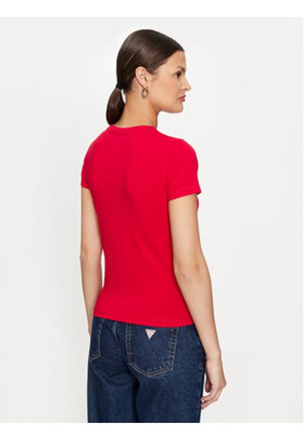 Guess Jeans T-Shirt W4YI01 J1314 Czerwony Slim Fit. Kolor: czerwony. Materiał: bawełna