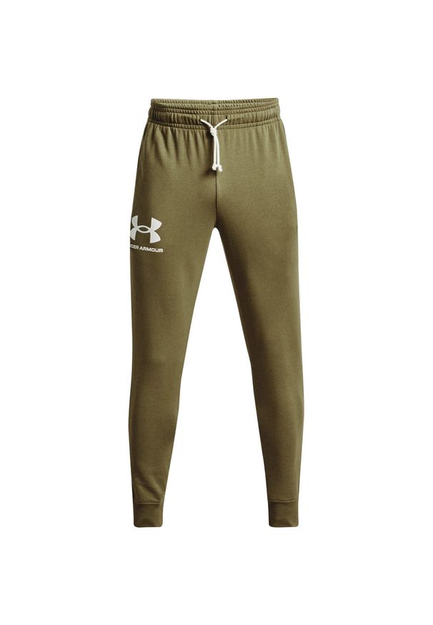Spodnie Under Armour Terry, Mężczyźni. Kolor: biały, wielokolorowy, zielony. Materiał: bawełna