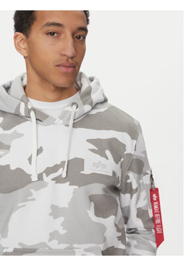 Alpha Industries Bluza Back Print 178318 Szary Regular Fit. Kolor: szary. Materiał: bawełna. Wzór: nadruk