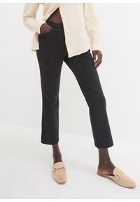 bonprix - Spodnie 7/8 z gumką w talii, ze stretchem. Kolor: czarny. Styl: elegancki #1