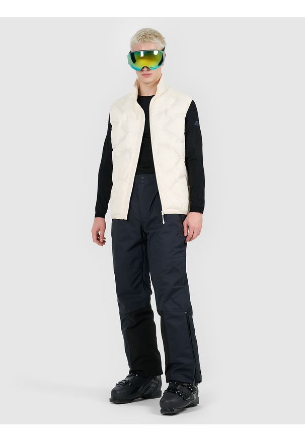 4f - 4F Bezrękawnik puchowy z wypełnieniem Primaloft Thermoplume męski - biały L. Typ kołnierza: kołnierzyk stójkowy. Kolor: biały. Materiał: puch. Długość rękawa: bez rękawów. Technologia: Primaloft. Sezon: zima