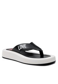 Love Moschino - Japonki LOVE MOSCHINO JA28293G0EIE300A Nero/Bianco. Kolor: czarny. Materiał: skóra #1