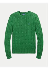 Polo Ralph Lauren Sweter 211891640021 Zielony Slim Fit. Typ kołnierza: polo. Kolor: zielony. Materiał: bawełna