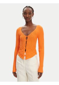 Pinko - PINKO Kardigan Vergina 104627 A2E6 Pomarańczowy Slim Fit. Kolor: pomarańczowy. Materiał: syntetyk