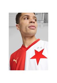 Puma - Męska koszulka domowa SK Slavia Praga 24/25 PUMA White Red. Kolor: biały, czerwony, wielokolorowy