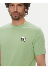 Karl Lagerfeld - KARL LAGERFELD T-Shirt 755710 552224 Zielony Regular Fit. Typ kołnierza: dekolt w karo. Kolor: zielony. Materiał: bawełna #3