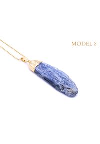 Brazi Druse Jewelry - Naszyjnik Kyanit Niebieski złocony. Materiał: z mosiądzu, pozłacane, złote, srebrne. Kolor: niebieski #3
