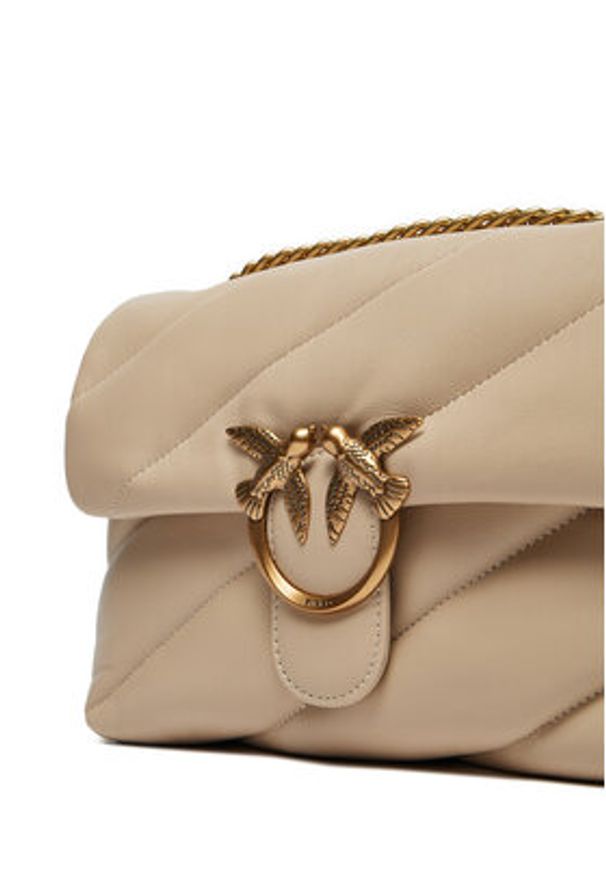 Pinko Torebka Love Puff Classic Cl . AI 24-25 PLTT 100038 A0F2 Beżowy. Kolor: beżowy. Materiał: skórzane