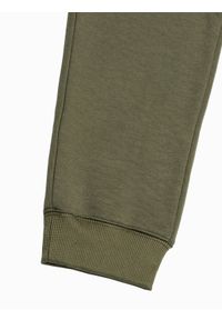 Ombre Clothing - Spodnie męskie dresowe joggery P918 - khaki - L. Kolor: brązowy. Materiał: dresówka #7