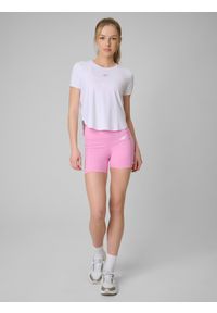 4f - 4F Koszulka treningowa regular szybkoschnąca damska - biała XL. Kolor: biały. Materiał: skóra, włókno. Sport: fitness #2