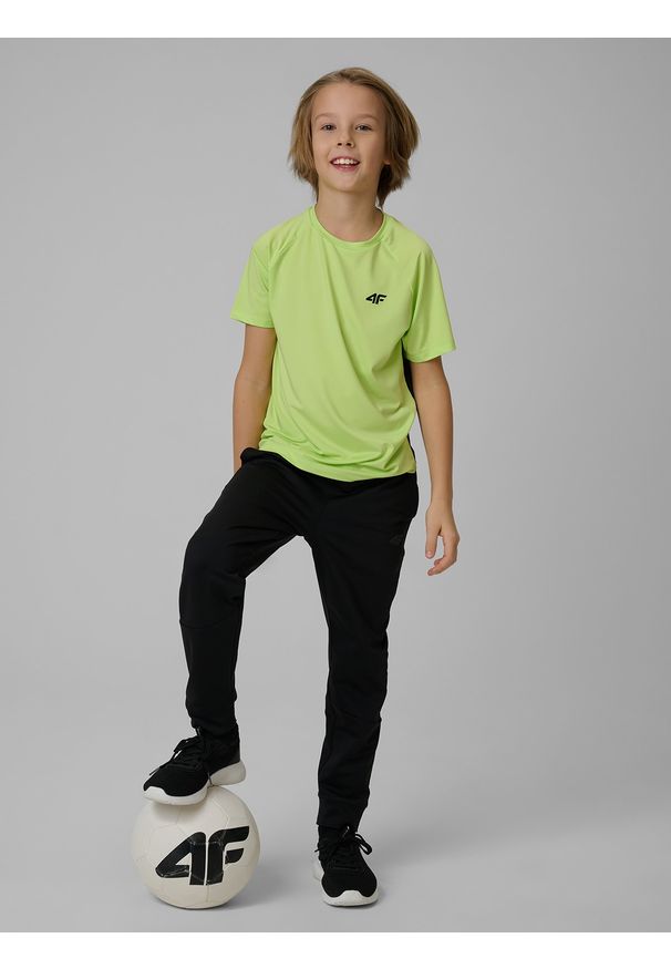 4f - 4F Spodnie sportowe szybkoschnące chłopięce - czarne 158/164 (12-14 lat). Kolor: czarny. Sezon: lato. Sport: fitness