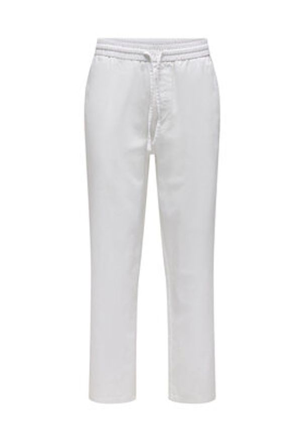 Only & Sons Spodnie materiałowe Sinus 22028267 Biały Loose Fit. Kolor: biały. Materiał: bawełna