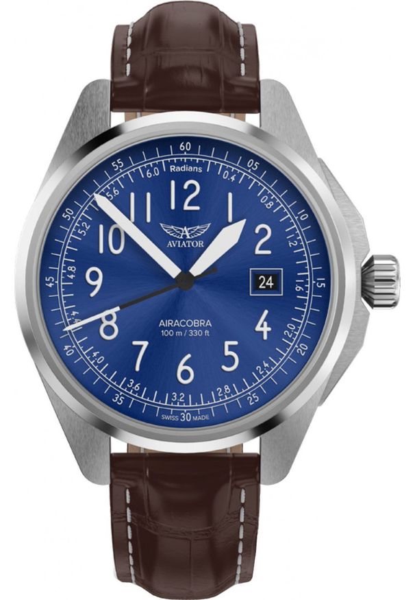AVIATOR - Zegarek Aviator Zegarek męski Aviator V.1.38.0.325.4 brązowy. Kolor: brązowy