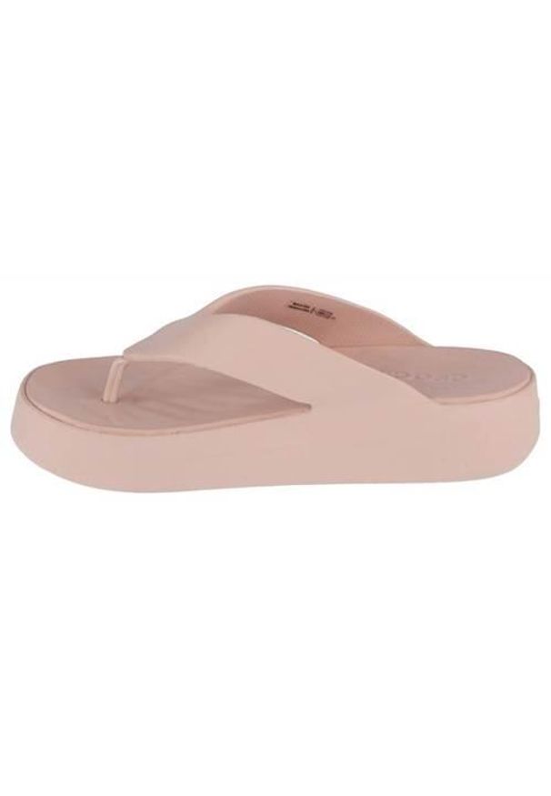 Japonki damskie Crocs 2094106UR. Kolor: beżowy. Materiał: syntetyk, materiał. Styl: sportowy