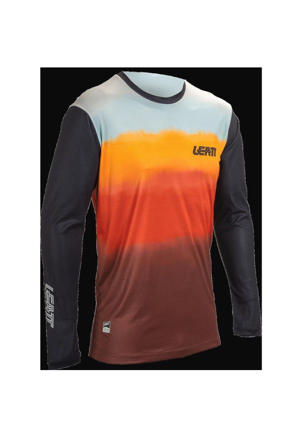 LEATT - Bluza rowerowa męska Leatt Jersey MTB Gravity 3.0. Kolor: czerwony, wielokolorowy, pomarańczowy. Materiał: jersey. Długość rękawa: długi rękaw. Sport: kolarstwo