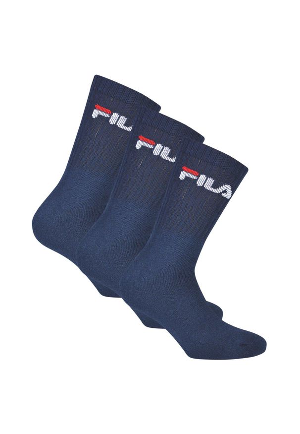 Fila Crew Syntetyczne Skarpety Tenisowe 3-Pack Unisex Granatowe 39-42. Kolor: niebieski. Materiał: syntetyk. Sport: tenis, piłka nożna