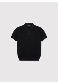 Pako Lorente - PAKO LORENTE – Czarne polo swetrowe. Okazja: na co dzień. Typ kołnierza: polo. Kolor: beżowy, czarny. Materiał: bawełna. Styl: casual