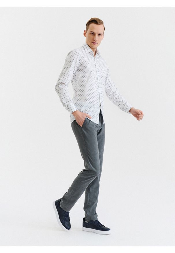Pako Lorente - PAKO LORENTE – Szare spodnie męskie. Kolor: szary. Materiał: wiskoza, poliester, syntetyk, włókno, elastan, tkanina. Długość: długie. Wzór: gładki. Sezon: lato
