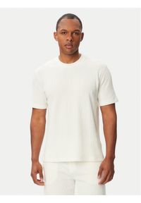 BOSS T-Shirt Structure T-Shirt 50540567 Kremowy Regular Fit. Kolor: kremowy. Materiał: bawełna #1