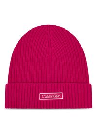 Calvin Klein Czapka Patch Chunky LV04D8053G Różowy. Kolor: różowy. Materiał: materiał, bawełna
