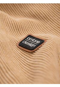 Ombre Clothing - Męski bawełniany sweter z naszywką i raglanowymi rękawami – brązowy V4 OM-SWSW-0121 - XXL. Okazja: na co dzień. Kolor: brązowy. Materiał: bawełna. Długość rękawa: raglanowy rękaw. Wzór: aplikacja. Styl: casual #7