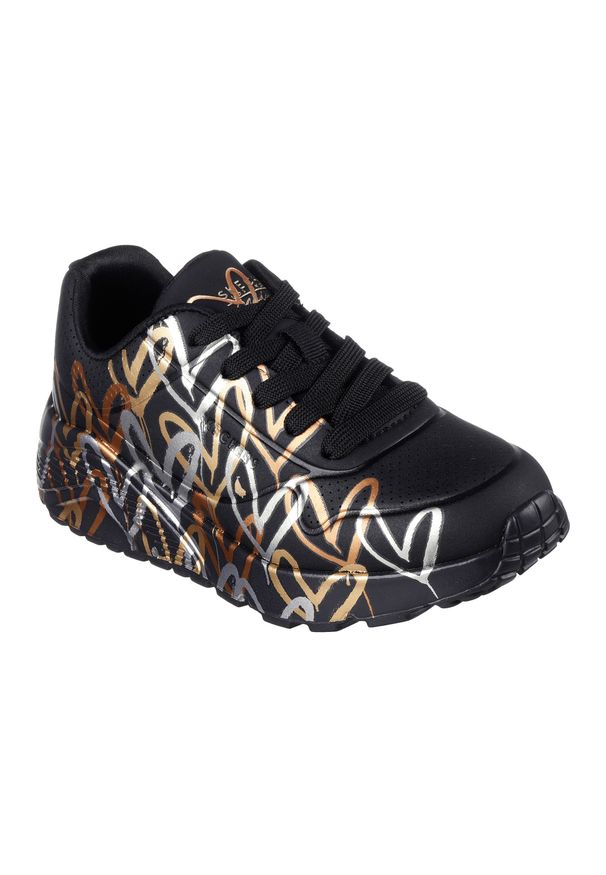 skechers - Buty dziecięce SKECHERS JGoldcrown Uno Lite Metallic Love. Kolor: czarny