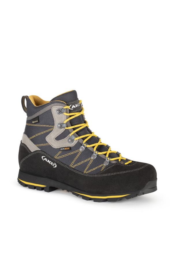 Buty sportowe trekkingowe męskie Aku Trekker Lite III Gore-tex skóra. Kolor: wielokolorowy, czarny, szary. Materiał: skóra. Szerokość cholewki: normalna. Technologia: Gore-Tex