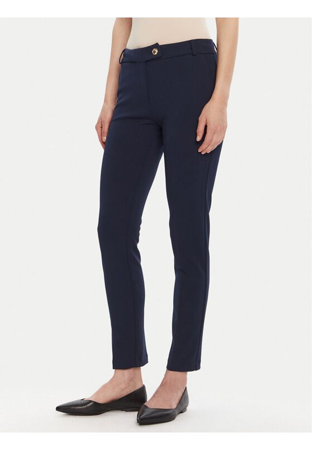 Rinascimento Chinosy CFC0126226003 Granatowy Slim Fit. Kolor: niebieski. Materiał: syntetyk