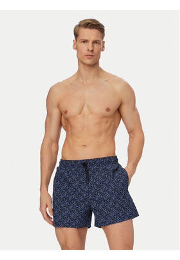 EA7 Emporio Armani Szorty kąpielowe 7M001677 AF21249 MB461 Granatowy Regular Fit. Kolor: niebieski. Materiał: syntetyk