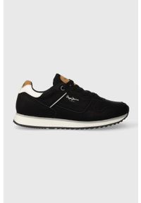 Pepe Jeans sneakersy LONDON STREET M kolor czarny PMS31013. Nosek buta: okrągły. Zapięcie: sznurówki. Kolor: czarny. Materiał: guma #1