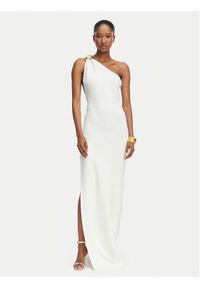 Elisabetta Franchi Sukienka wieczorowa AM-43B-62E2-V600 Kremowy Slim Fit. Kolor: kremowy. Materiał: wiskoza. Styl: wizytowy #1