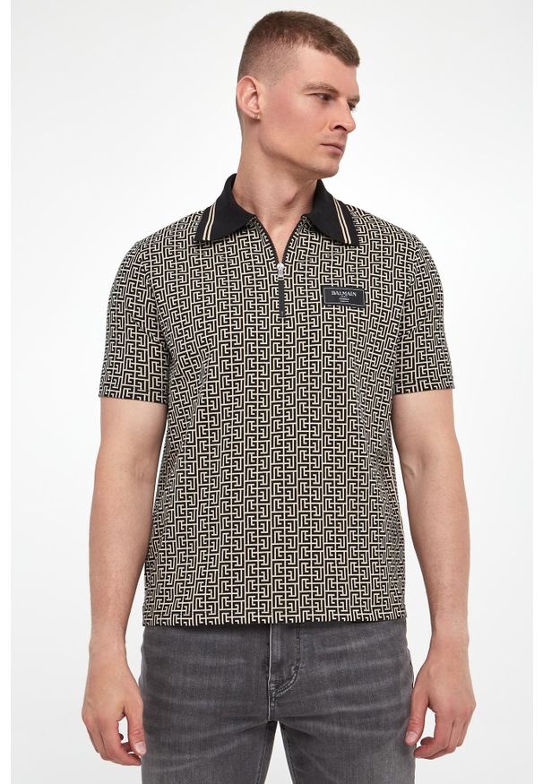 Balmain - Polo męskie logowane BALMAIN. Typ kołnierza: polo