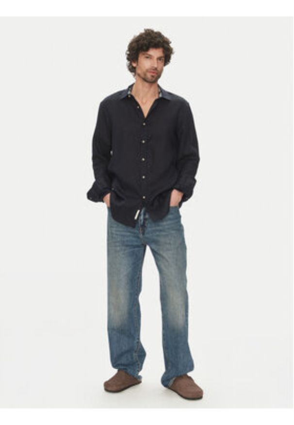 Liu Jo Koszula QA5097 T4359 94013 Granatowy Regular Fit. Kolor: niebieski. Materiał: len