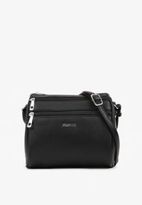 Born2be - Czarna Torebka Listonoszka z Suwakami Savireline. Kolor: czarny. Styl: klasyczny, casual, elegancki #1