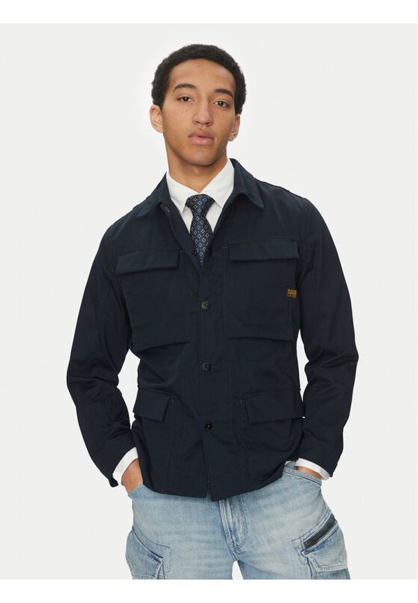 G-Star RAW - G-Star Raw Kurtka przejściowa 4 Pkt Overshirt D26429-D967 C742 Granatowy Slim Fit. Kolor: niebieski. Materiał: bawełna, syntetyk