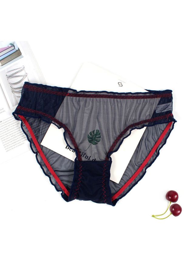 Intica - Majtki z niskim stanem z delikatnego materiału na ciepłe dni Violet. Stan: obniżony. Kolor: niebieski. Materiał: materiał. Długość: długie