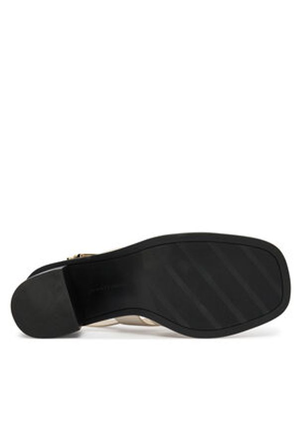 TOMMY HILFIGER - Tommy Hilfiger Sandały Cross Blocked Heel Sandal FW0FW09135 Biały. Kolor: biały. Materiał: skóra