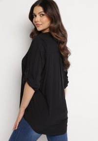 Born2be - Czarna Klasyczna Koszula z Bawełny i Wiskozy Yelvira. Kolor: czarny. Materiał: bawełna, wiskoza. Styl: klasyczny #2