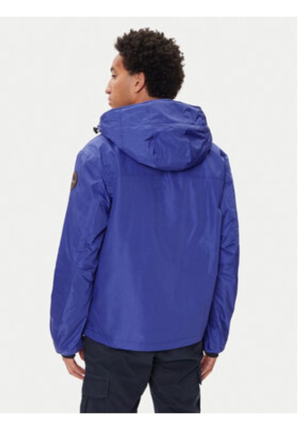 Napapijri Kurtka anorak Rainforest Next NP0A4IB9 Niebieski Regular Fit. Kolor: niebieski. Materiał: syntetyk