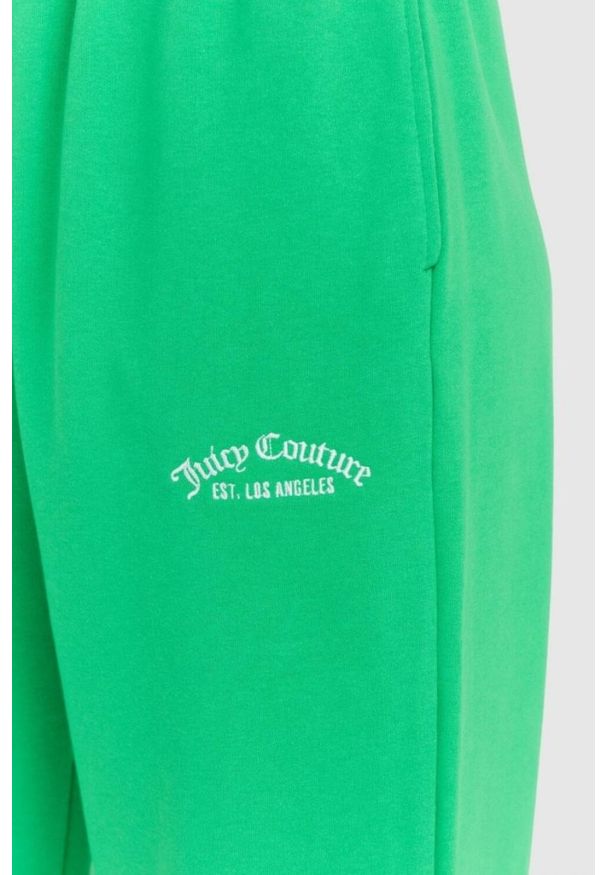 Juicy Couture - JUICY COUTURE Zielone spodnie damskie wendy recycled z haftowanym logo. Kolor: zielony. Materiał: dresówka. Wzór: haft