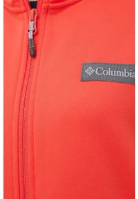 columbia - Columbia bluza sportowa Windgates damska kolor czerwony z kapturem gładka. Typ kołnierza: kaptur. Kolor: czerwony. Materiał: skóra, materiał, włókno. Długość rękawa: raglanowy rękaw. Wzór: gładki. Styl: sportowy #2