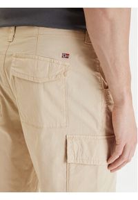 Napapijri Szorty materiałowe N-Horton NP0A4HOS Beżowy Regular Fit. Kolor: beżowy. Materiał: bawełna #4